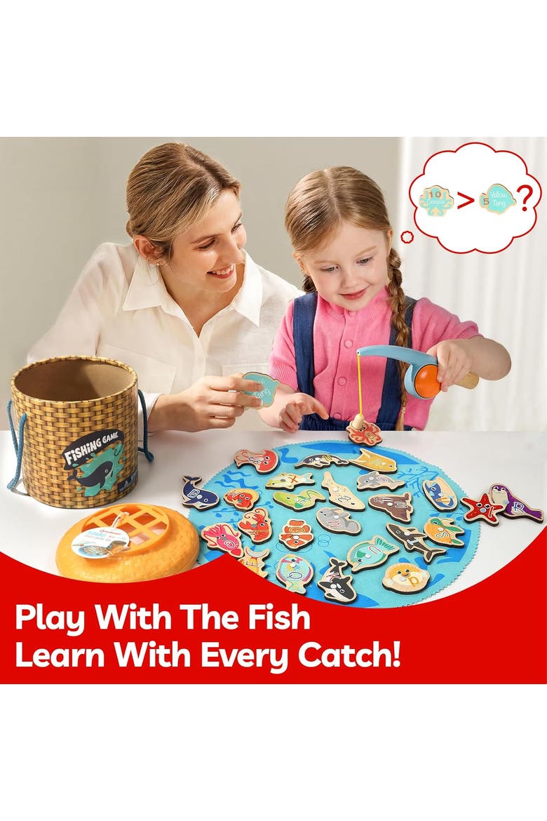 3 in 1 Kids Fine Motor Activity Set Includes Magnetic Bird Feeding, Fishing & Sensory, Alternate, color, Multicolor