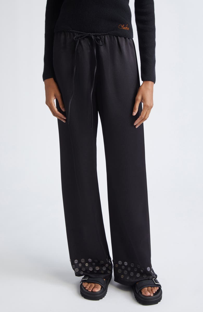 Siedrés Manoce Embellished Wide Leg Drawstring Pants, Main, color, Black