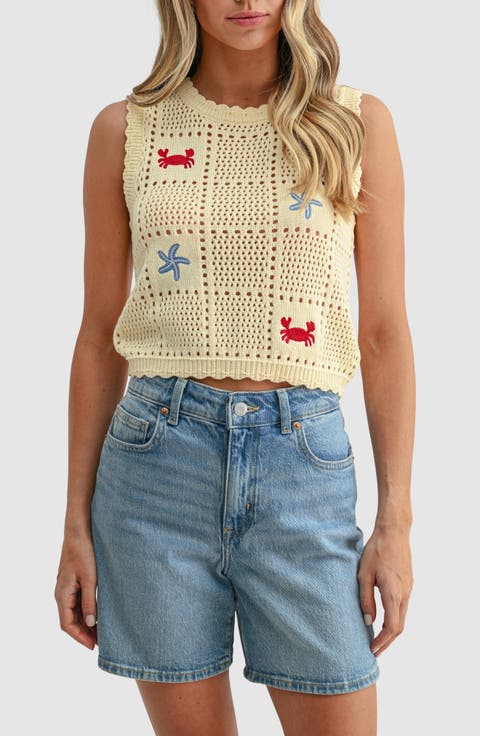 <p>Embroidered Knit Tank</p>