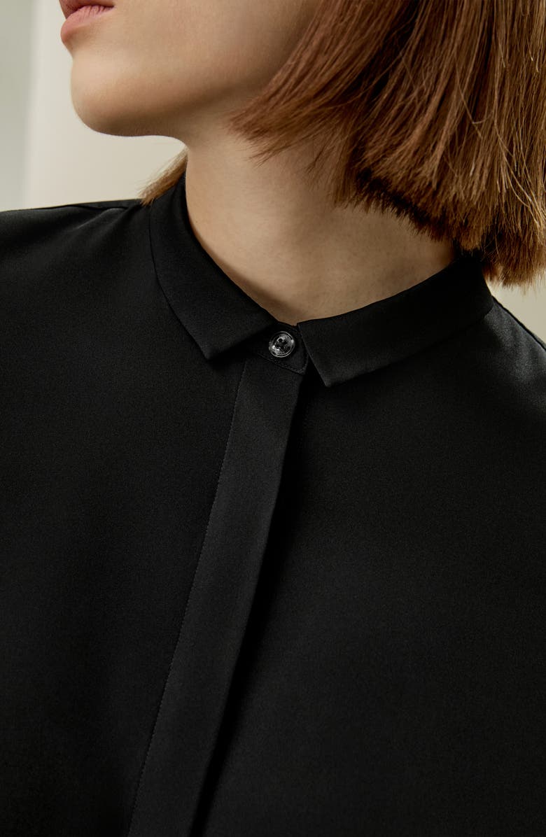 Lilysilk Classic Collar Silk Shirt for Women, Alternate, color, Black