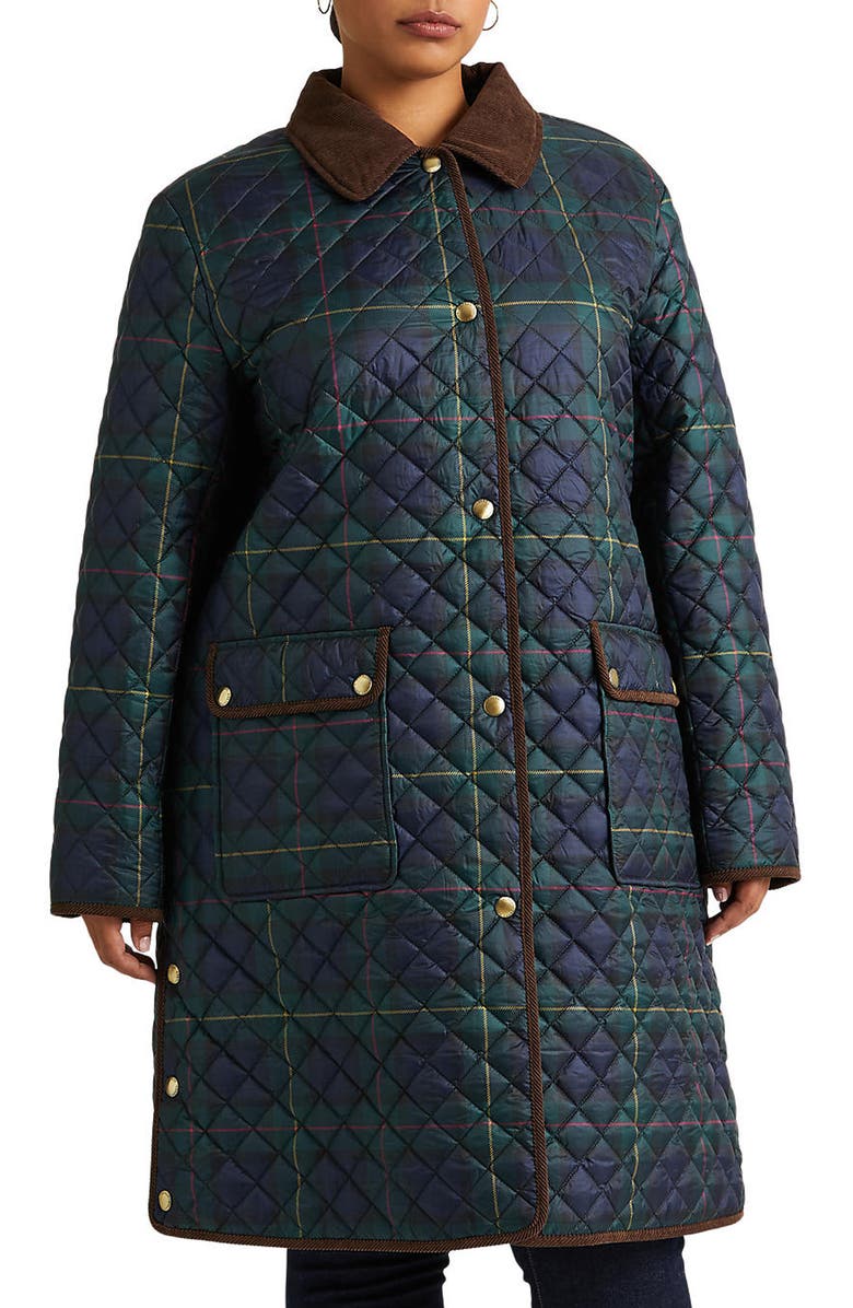 Lauren Ralph Lauren Plaid Quilted Jacket, Main, color,