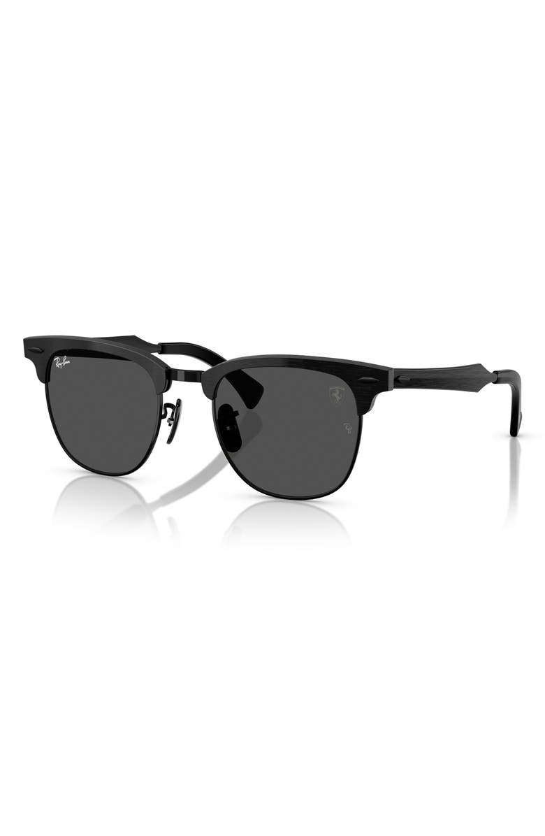 Ray-Ban x Scuderia Ferrari Clubmaster 51mm Square Sunglasses, Alternate, color, Dark Grey