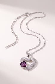 Modenaire Double Heart Crystal Pendant Necklace