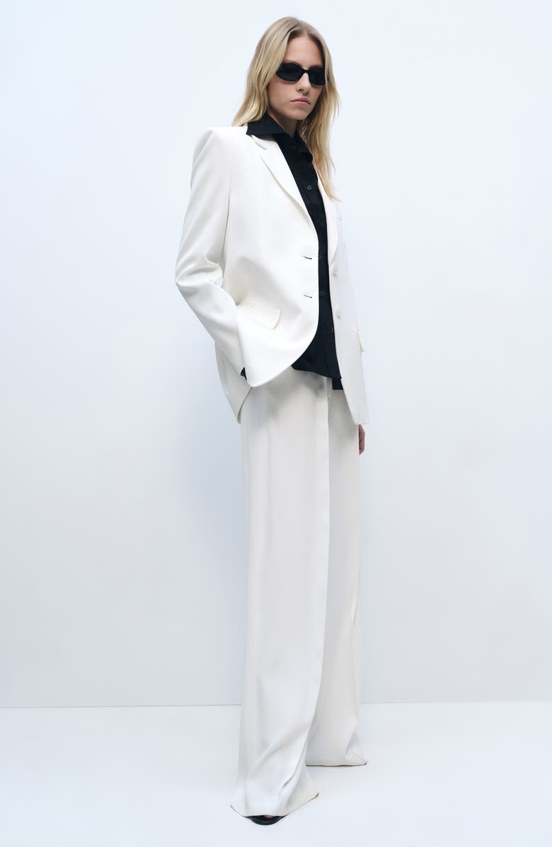 MANGO Pleated Wide Leg Suit Pants, Alternate, color,