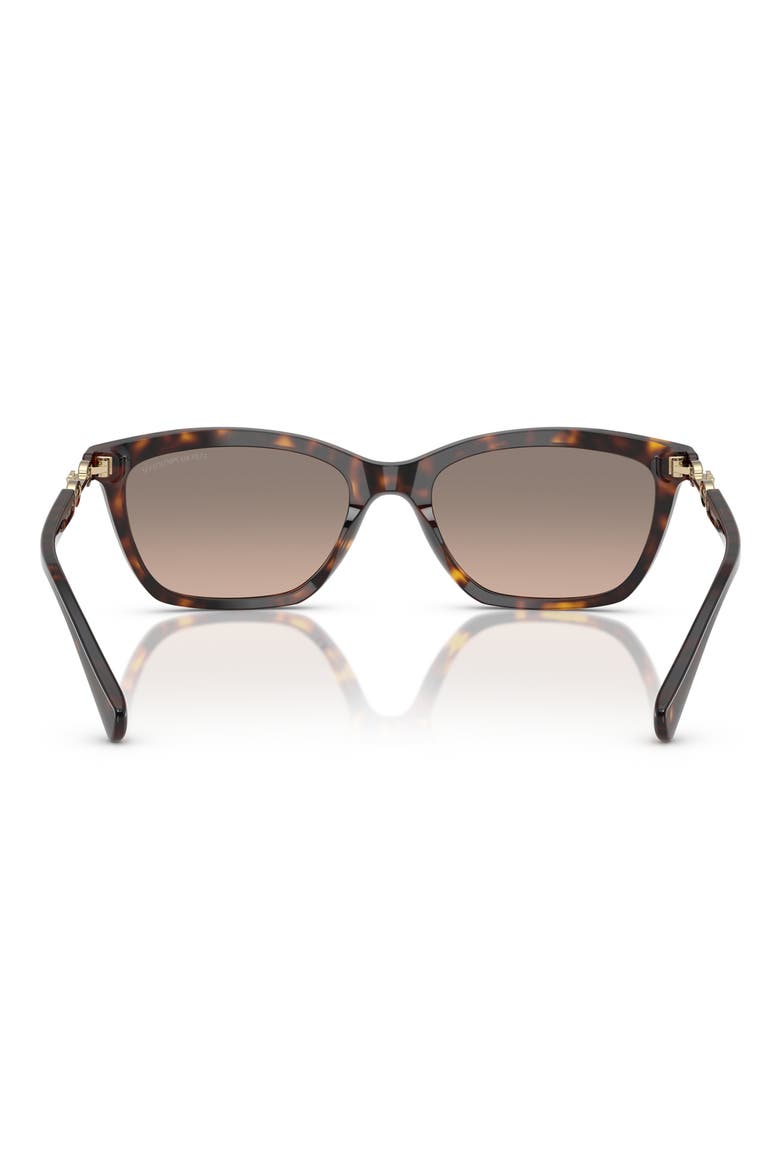 56mm Gradient Cat Eye Sunglasses, Alternate, color, HAVANA / BROWN / GREY MIRROR