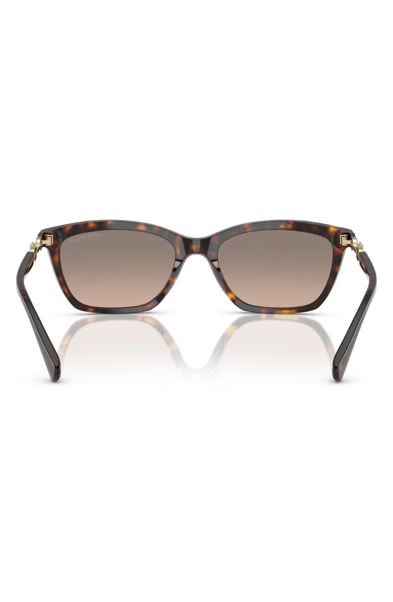 Emporio Armani 56mm Gradient Cat Eye Sunglasses, Alternate, color, Havana / Brown / Grey Mirror