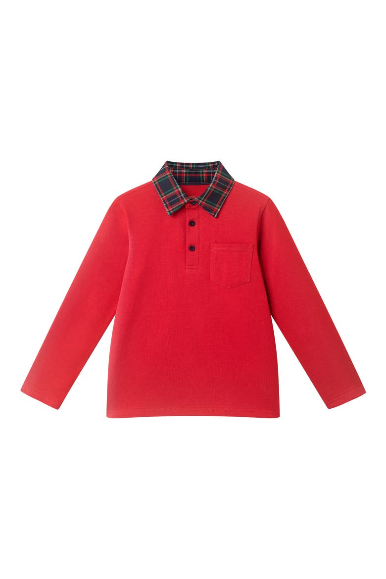 Kids' Long Sleeve Polo & Pants Set, Alternate, color, RED POLO
