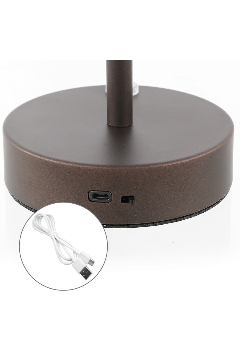 Natalia Modern Minimalist Iron Rechargeable Integrated Portable LED Table Lamp, Alternate, color, Oil Rubbed Bronze