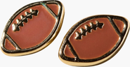Nickel & Suede Football Stud Earrings