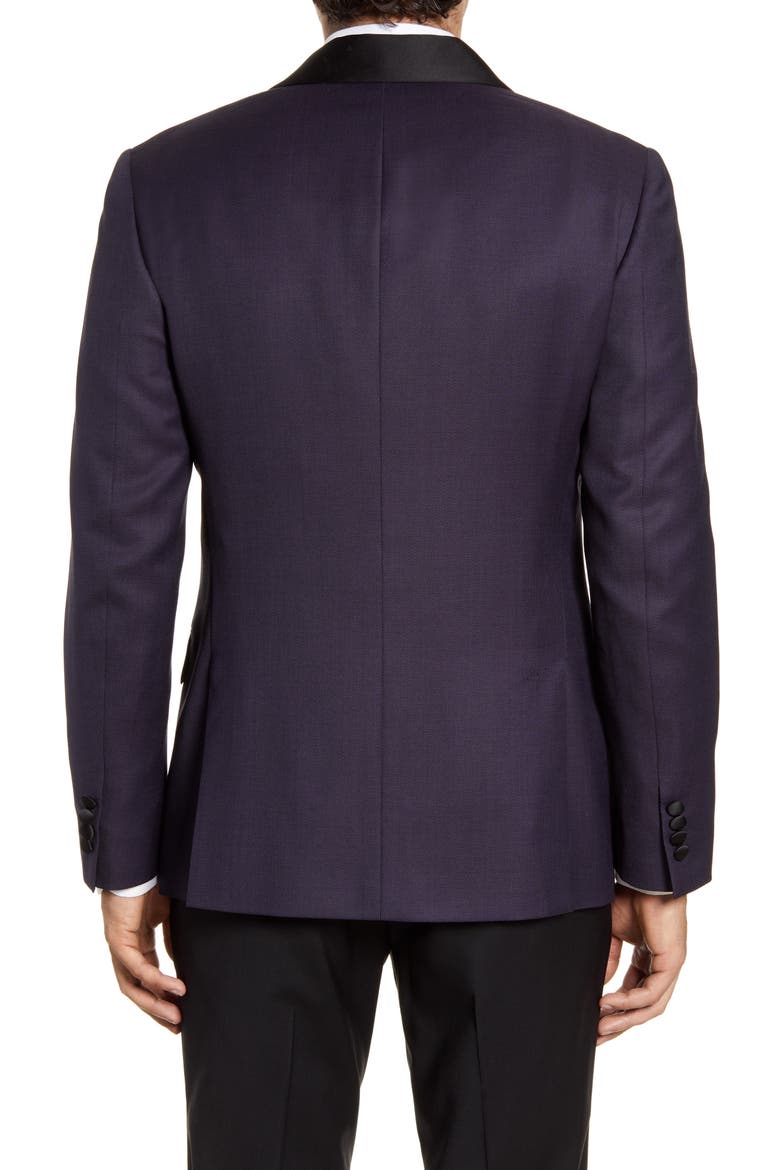 Slim Fit Wool Dinner Jacket, Alternate, color, PURPLE PINDOT