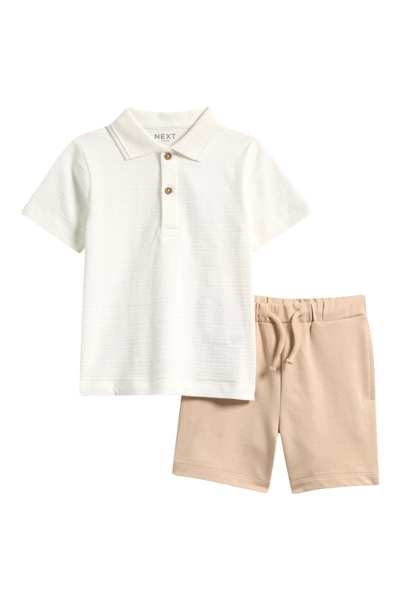 Kids' Textured Polo & Shorts Set, Main, color, WHITE