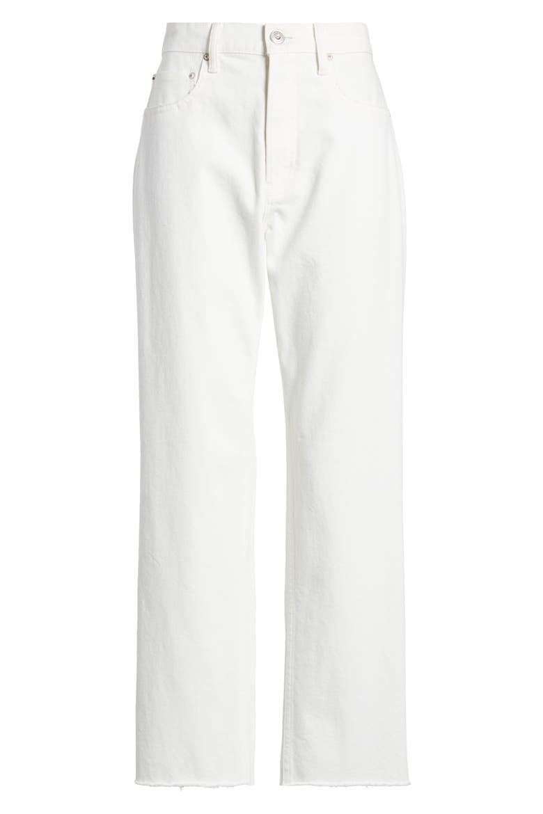 Amherst High Waist Step Raw Hem Wide Leg Jeans, Alternate, color, WHITE