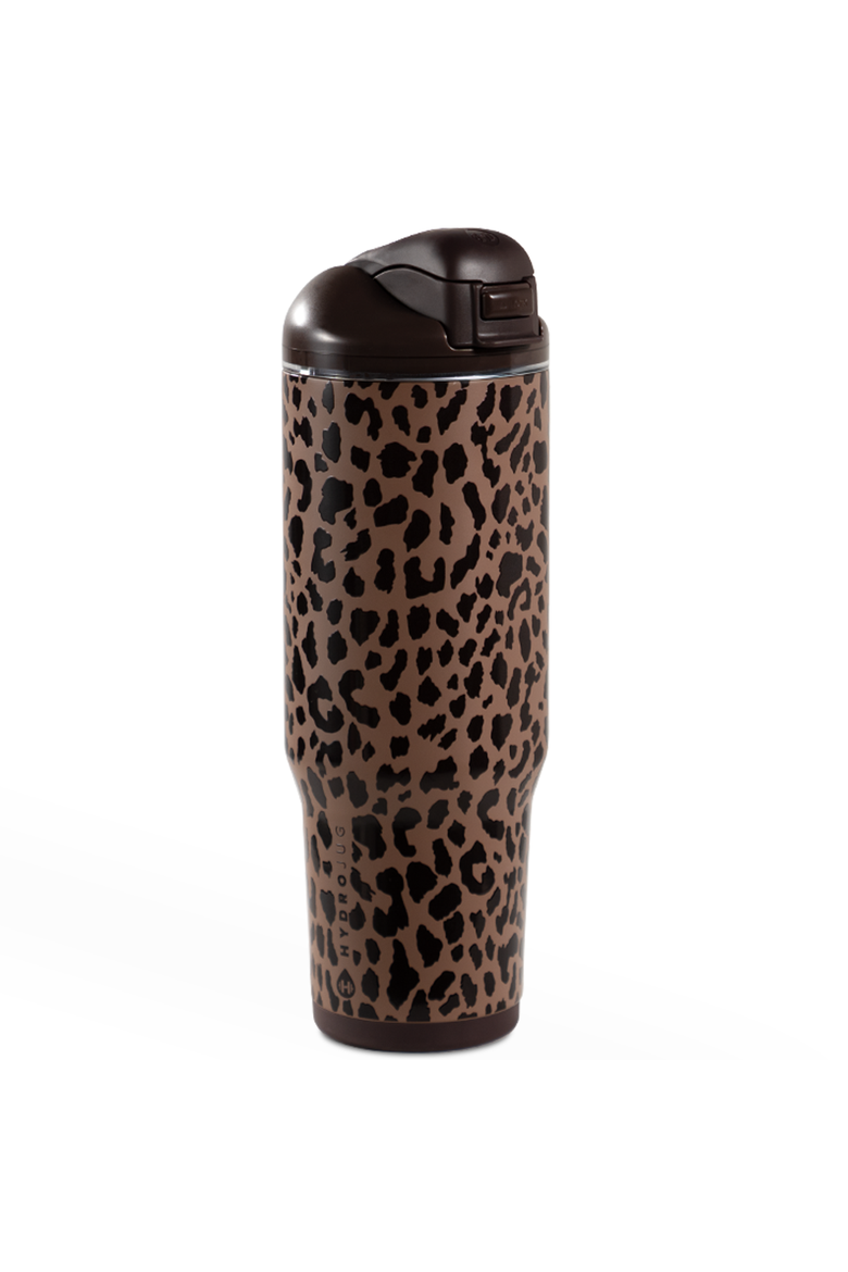 Ease2o 40oz Insulated Stainless Steel Water Bottle With Dual Sip & Chug Lid, Main, color, Brown Leopard