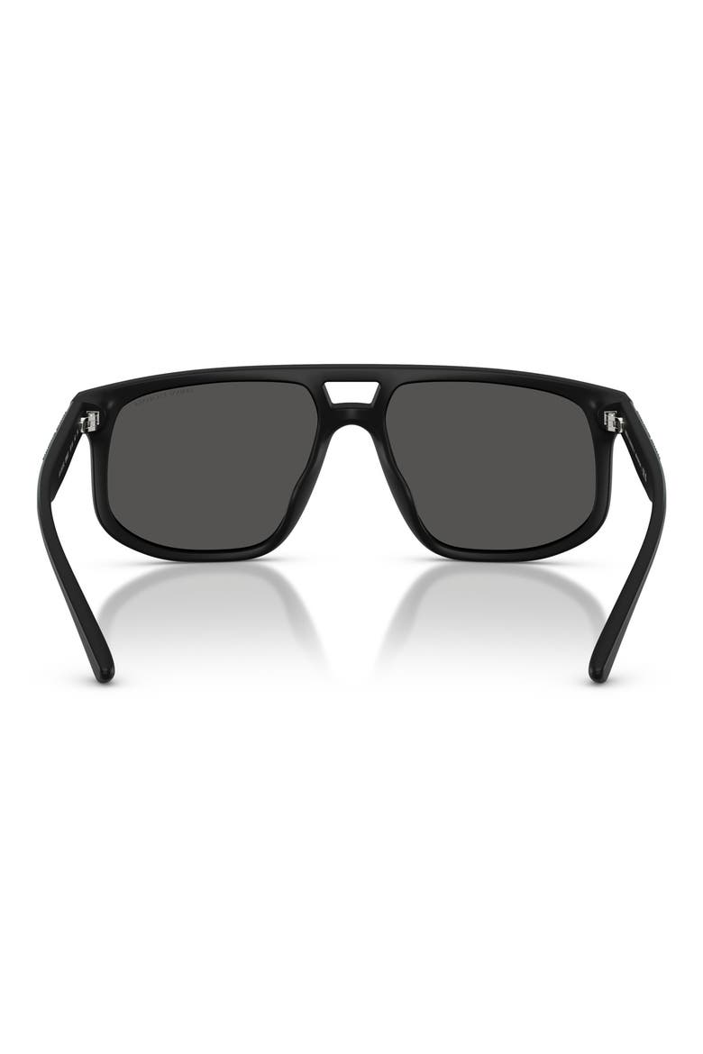 58mm Pilot Sunglasses, Alternate, color, MATTE GREY BLACK / DARK GREY