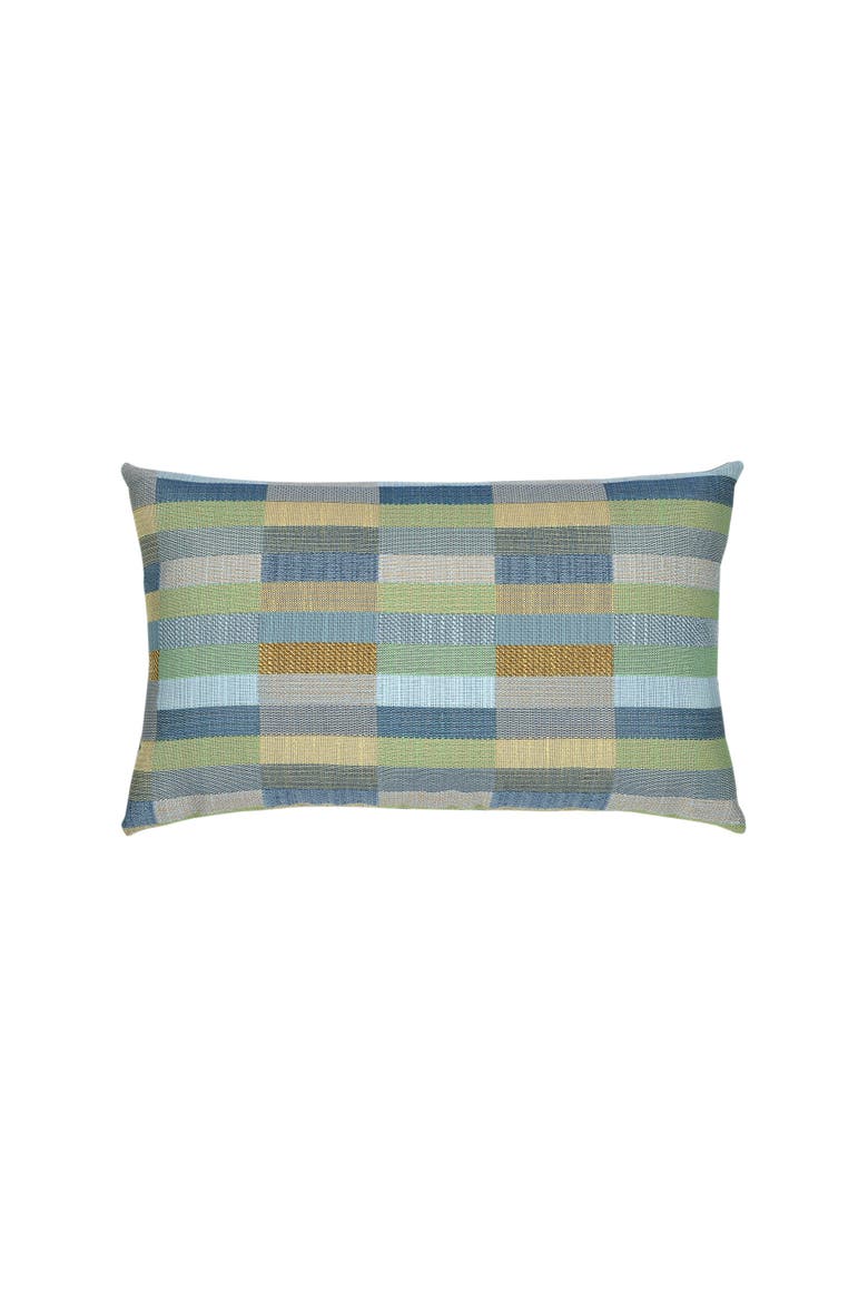 Mosaic Dimensional Indoor & Outdoor Woven Accent Pillow & Insert, Main, color, Lagoon