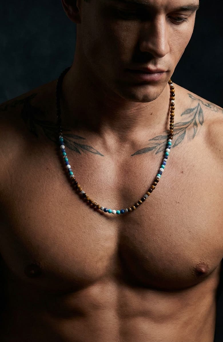 EYE CANDY LOS ANGELES Men's Everett Beaded Necklace, Alternate, color, 