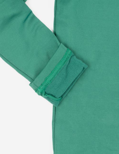 Leveret Kids Solid Thermal Pajamas In Green