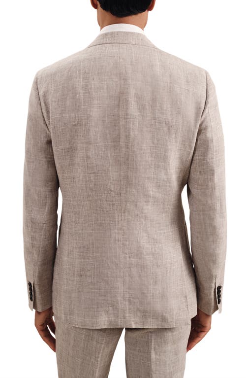 Reiss Ashton Linen Check Regular Fit Notch Lapel Blazer