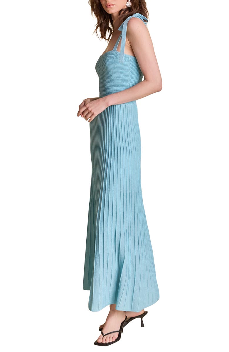 Endless Rose Tie Strap Metallic Maxi Sweater Dress, Alternate, color, Blue