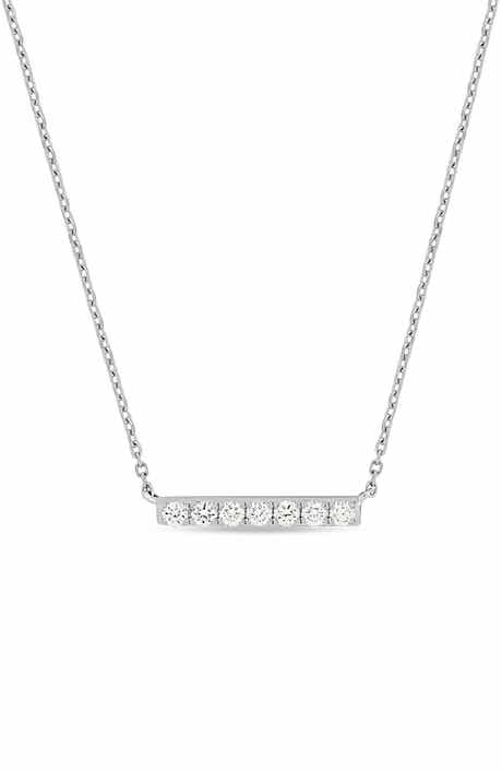 Bony Levy 18K White Gold Diamond Bar Pendant Necklace