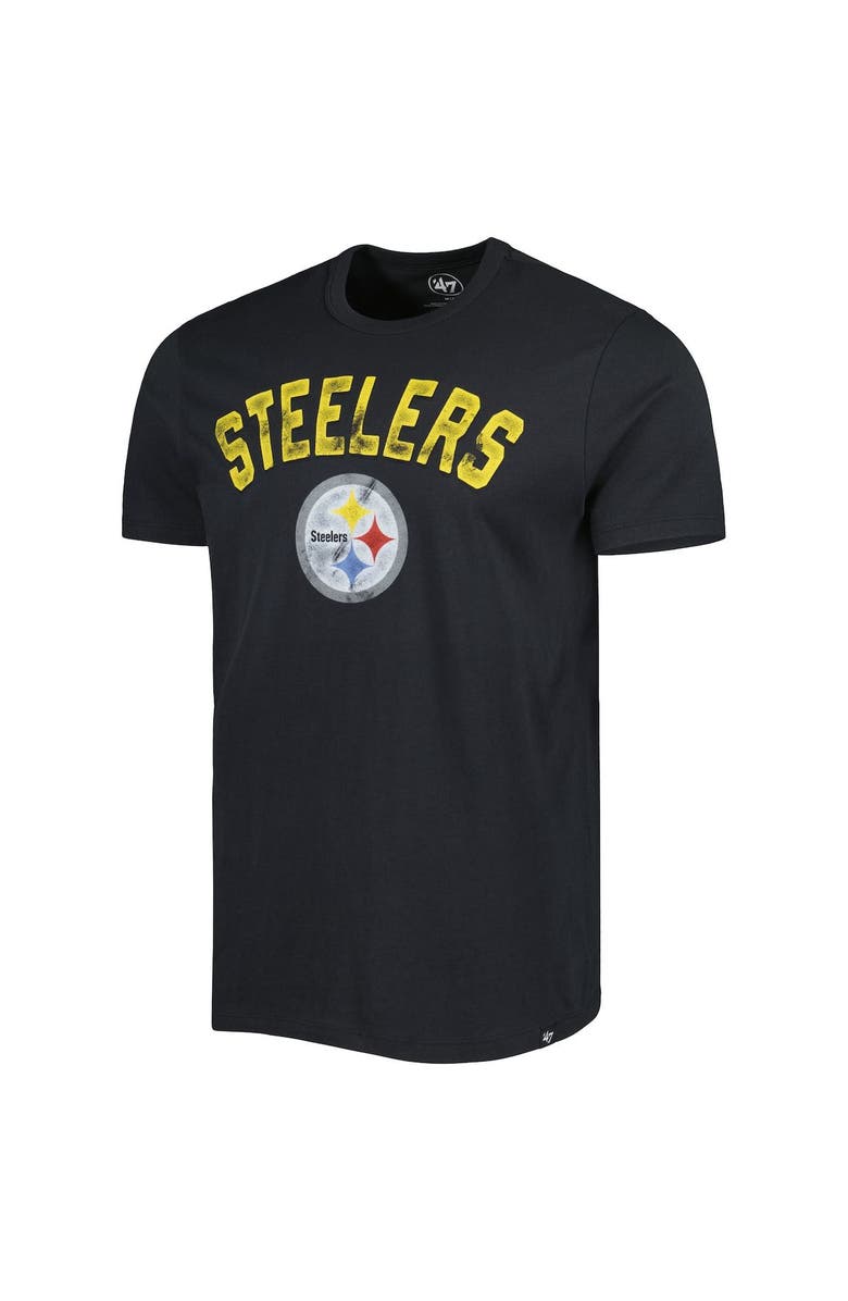 '47 Men's '47 Black Pittsburgh Steelers All Arch Franklin T-Shirt, Alternate, color, 