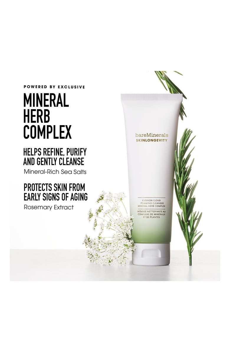 bareMinerals<sup>®</sup> SKINLONGEVITY<sup>®</sup> Cushion Cloud Gentle Foaming Cleanser, Alternate, color, 