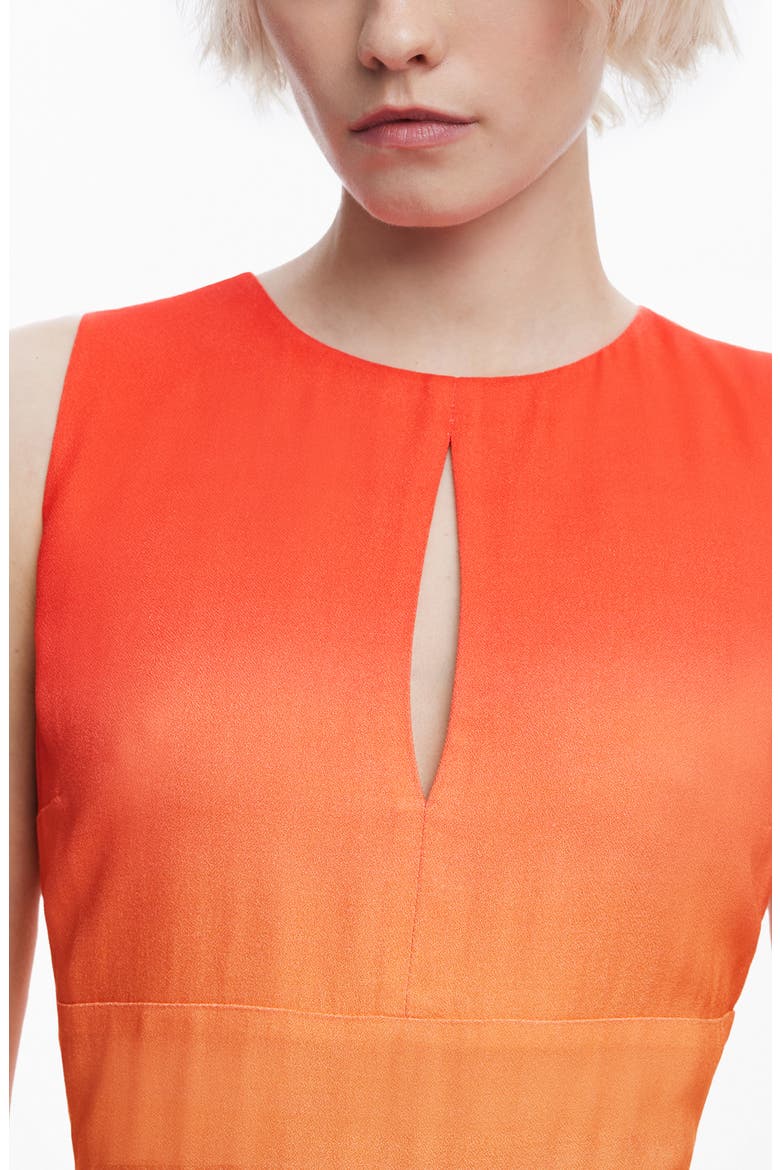 Print Sleeveless Maxi Dress, Alternate, color, ORANGE/ DARK PINK