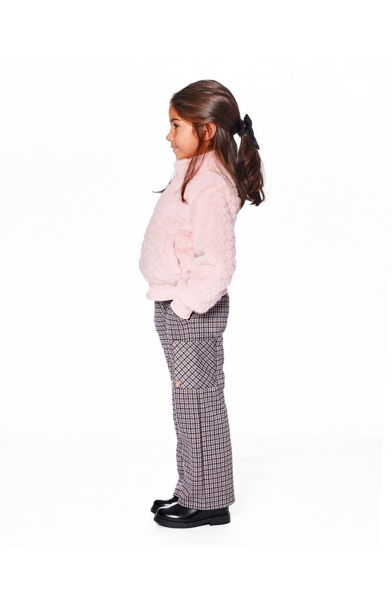 Deux par Deux Jacquard Knit Flare Pants with Houndstooth, Alternate, color, Black And Houndstooth