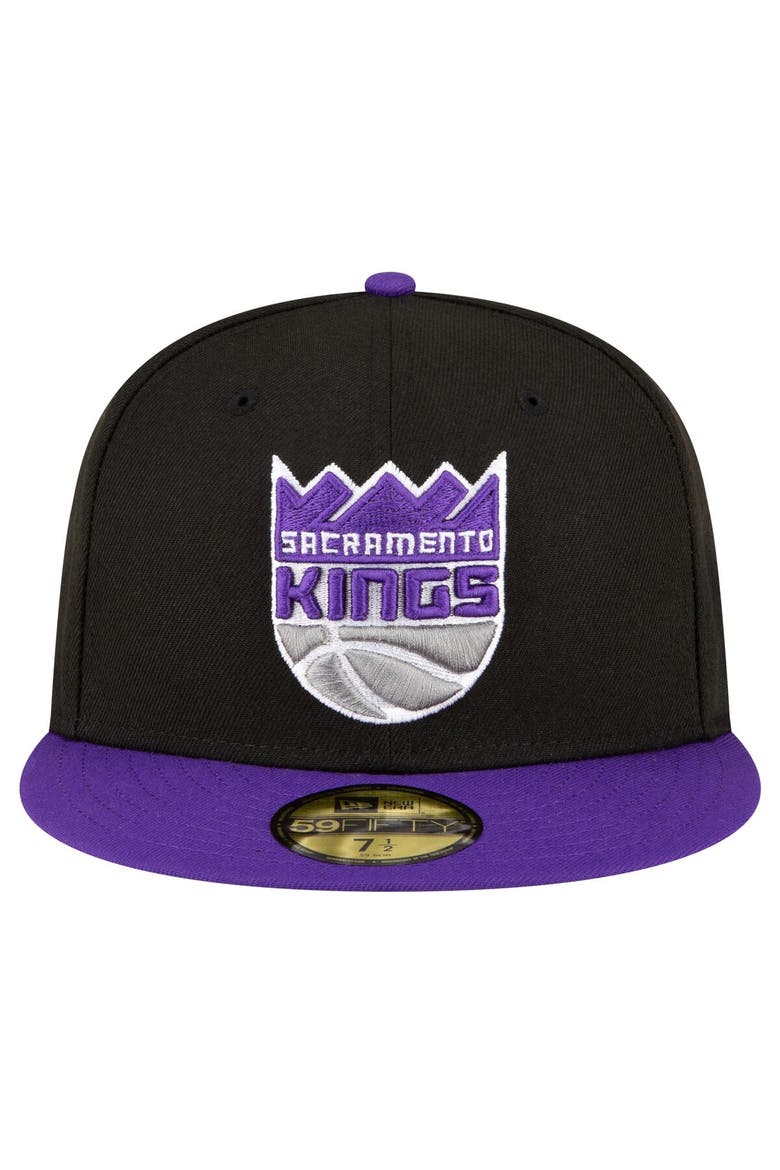 Men's New Era Black/Purple Sacramento Kings 2-Tone 59FIFTY Fitted Hat, Alternate, color, Black