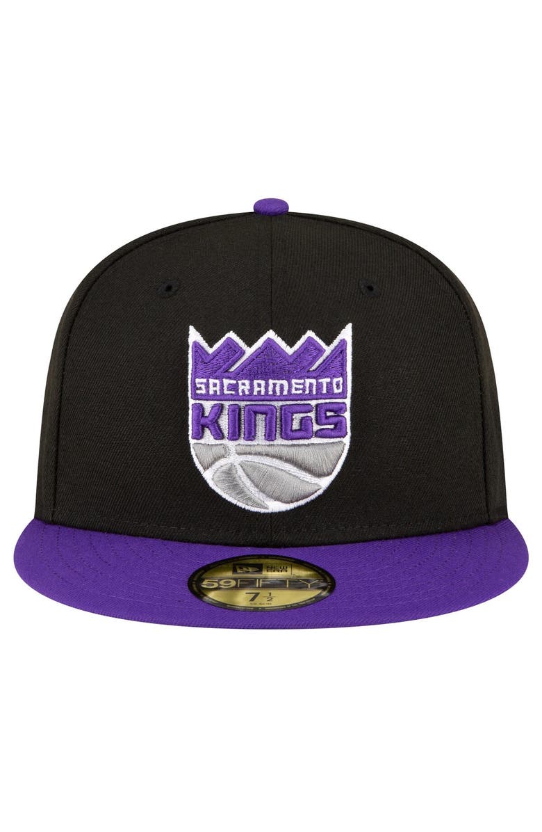 New Era Men's New Era Black/Purple Sacramento Kings 2-Tone 59FIFTY Fitted Hat, Alternate, color, Black