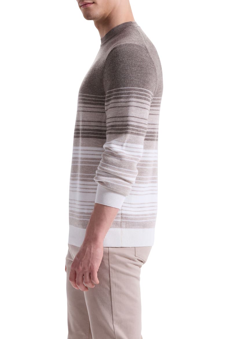 Gradient Stripe Merino Wool Sweater, Alternate, color, WALNUT