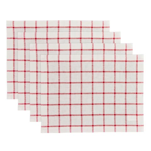 Linen Placemats - Windowpane, 14" x 19" Inch