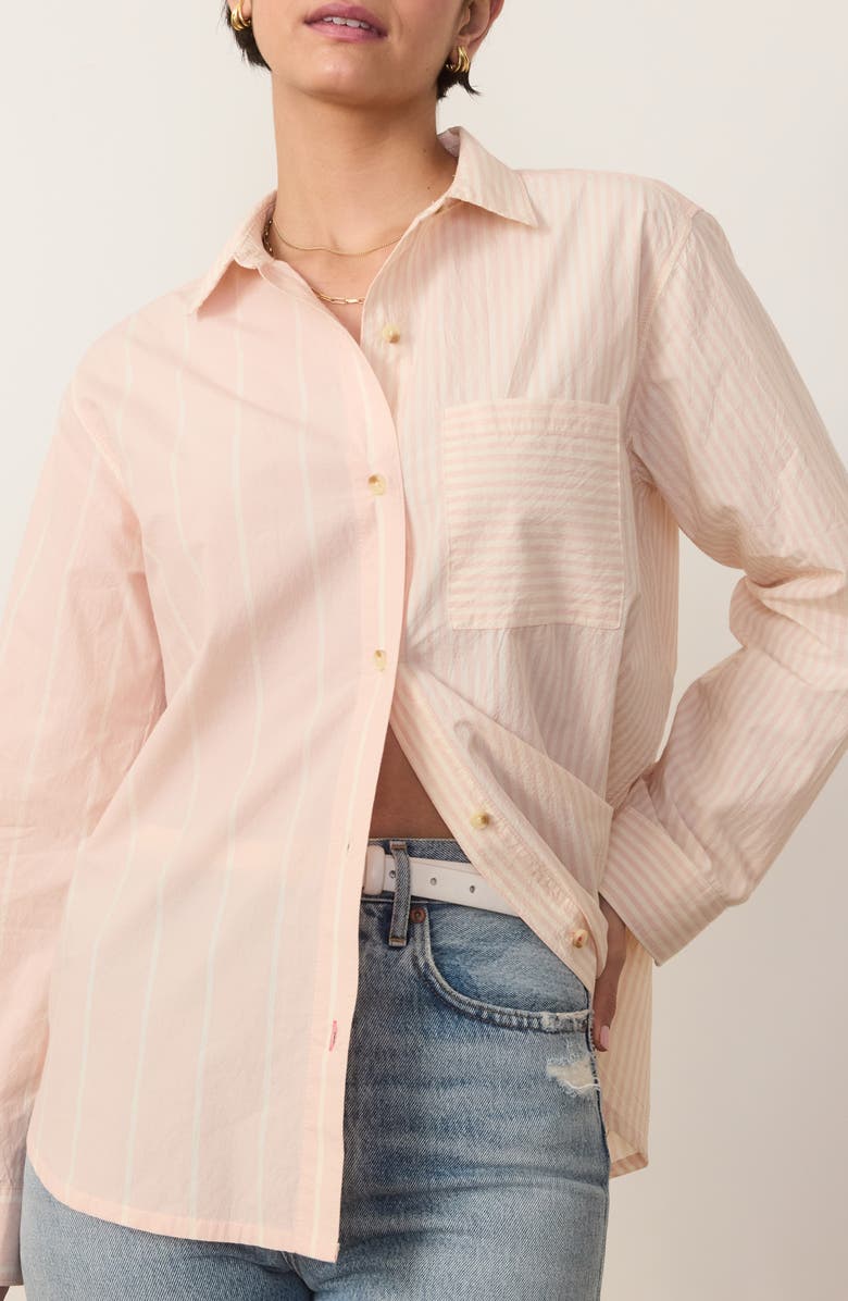 Marine Layer Cali Oversize Pima Cotton Poplin Button-Up Shirt, Main, color, 