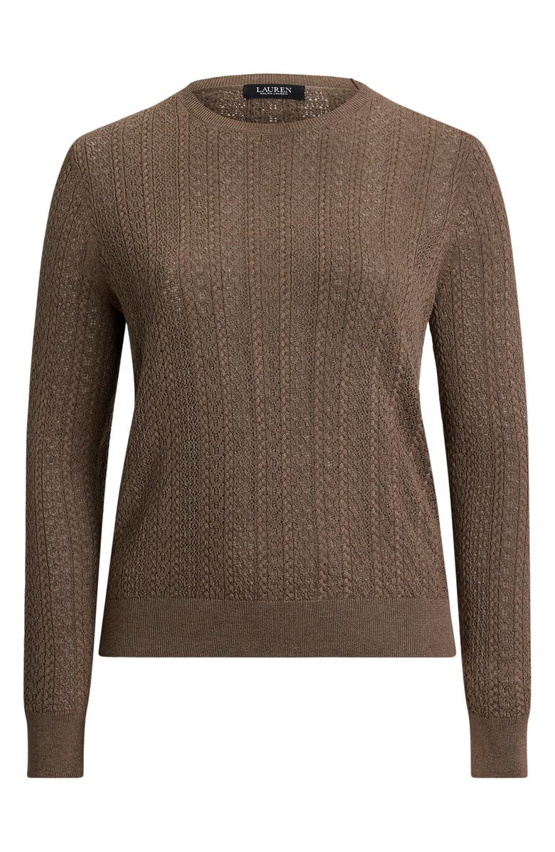 Lauren Ralph Lauren Pointelle Stitch Cotton Blend Sweater, Alternate, color,