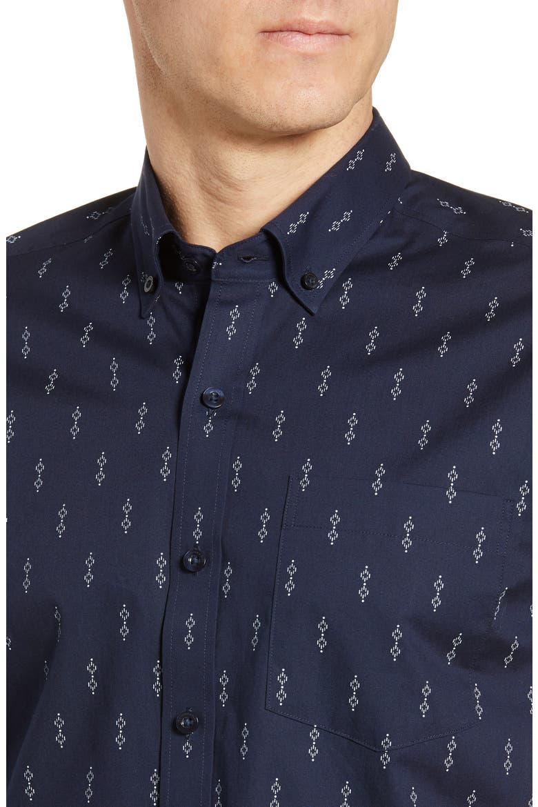 Strive Classic Fit Keyhole Print Shirt, Alternate, color, LIBERTY NAVY