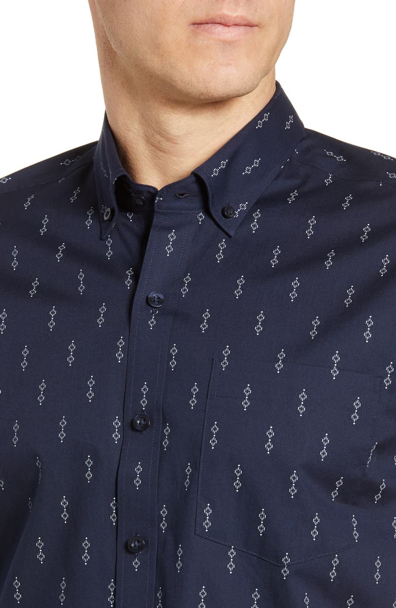 Cutter & Buck Strive Classic Fit Keyhole Print Shirt, Alternate, color, 