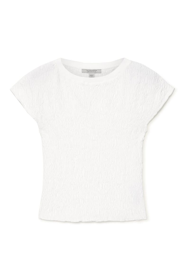 Luna Crinkled Cotton Tee, Alternate, color, WHITE