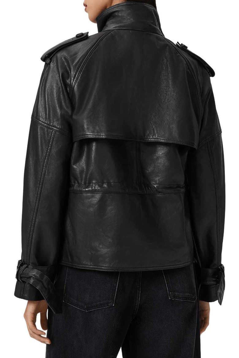 Serne Leather Jacket, Alternate, color, BLACK