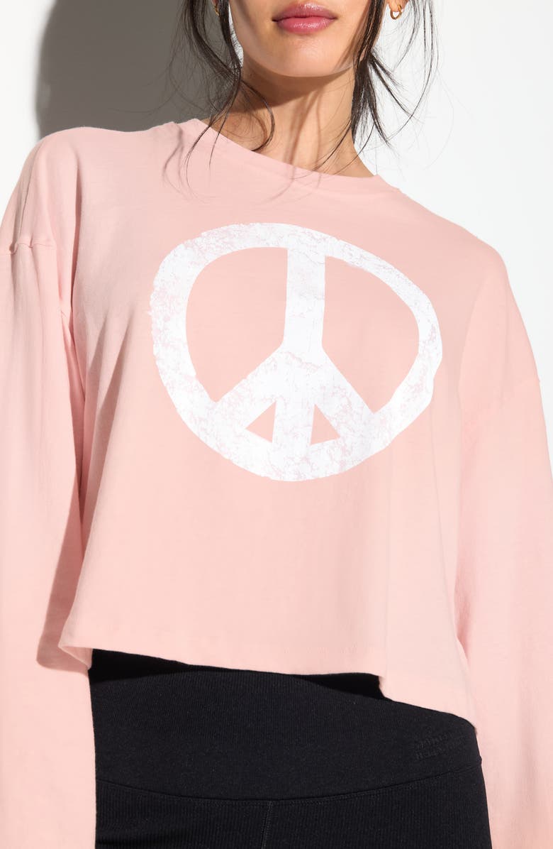 Spiritual Gangster Peace Drew Intarsia Top, Alternate, color, Champagne