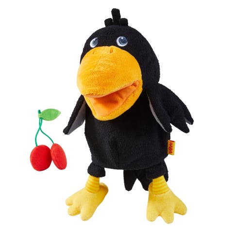 Theo the Raven Hand Puppet - Interactive Puppet Show Toy with Cherries, Pretend Play Set and Toddler Toys for 18 Months and Up