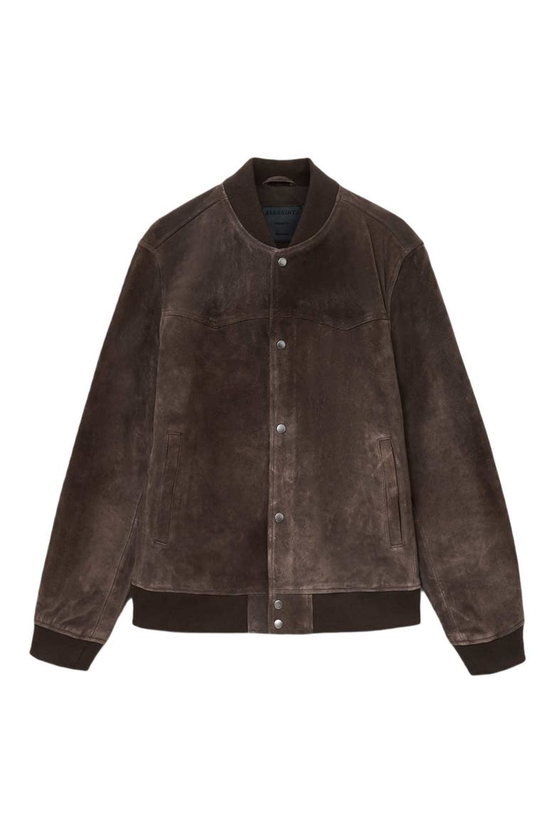 Stafford Suede Bomber Jacket, Alternate, color, WOODLAND BROWN