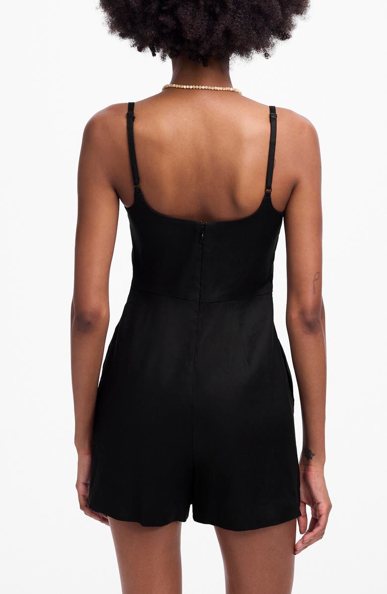 Madewell Square Neck Romper, Alternate, color, Jet Black
