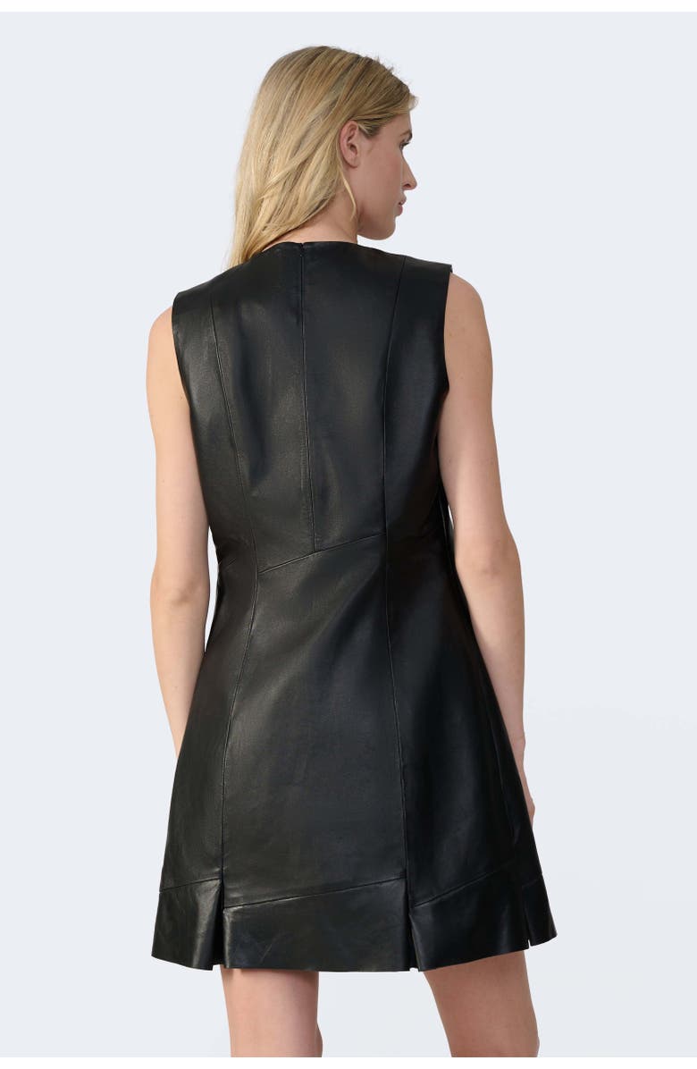 FURNIQ UK Selene Leather Dress, Alternate, color, Black
