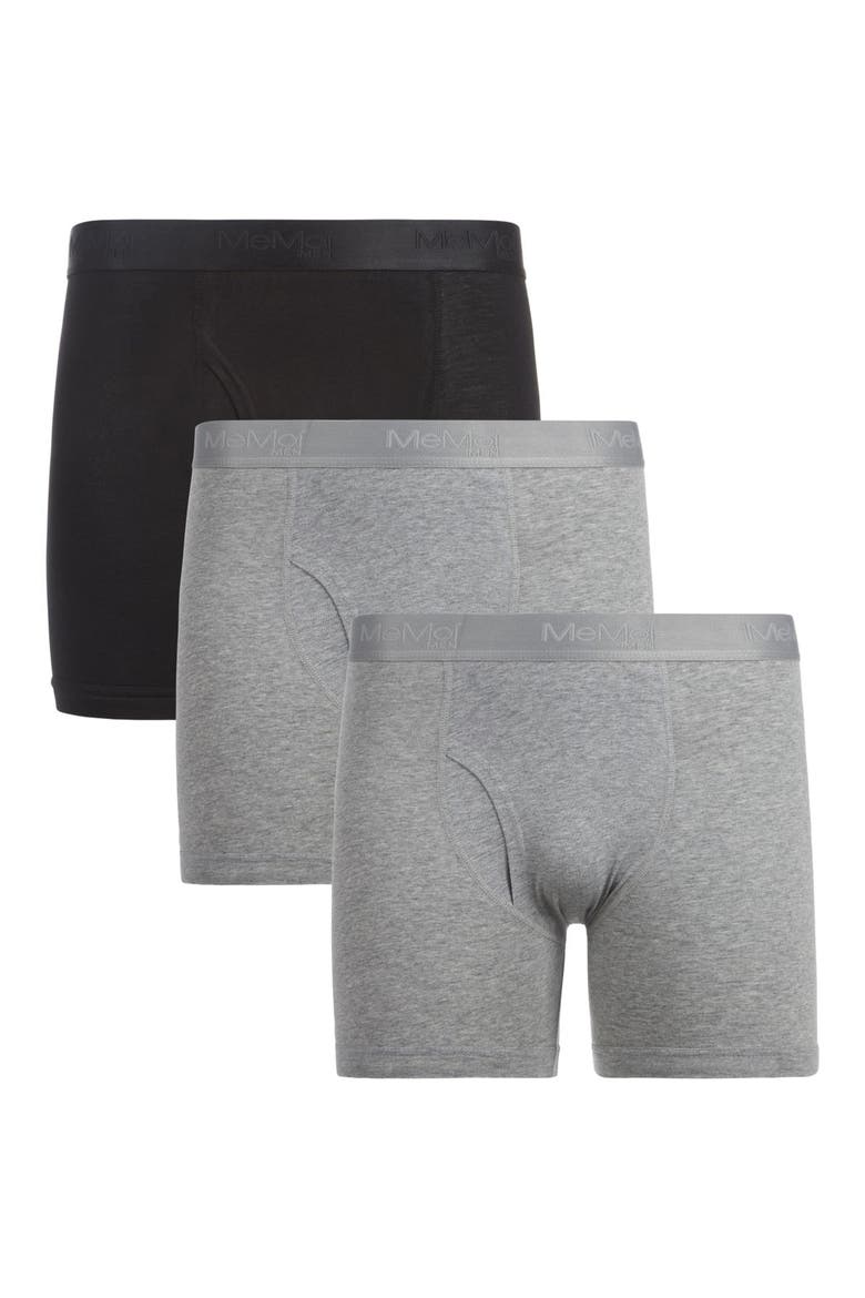 Assorted 3-Pack Cool Stretch Cotton Boxer Briefs, Alternate, color, BLACK-GRAY-GRAY