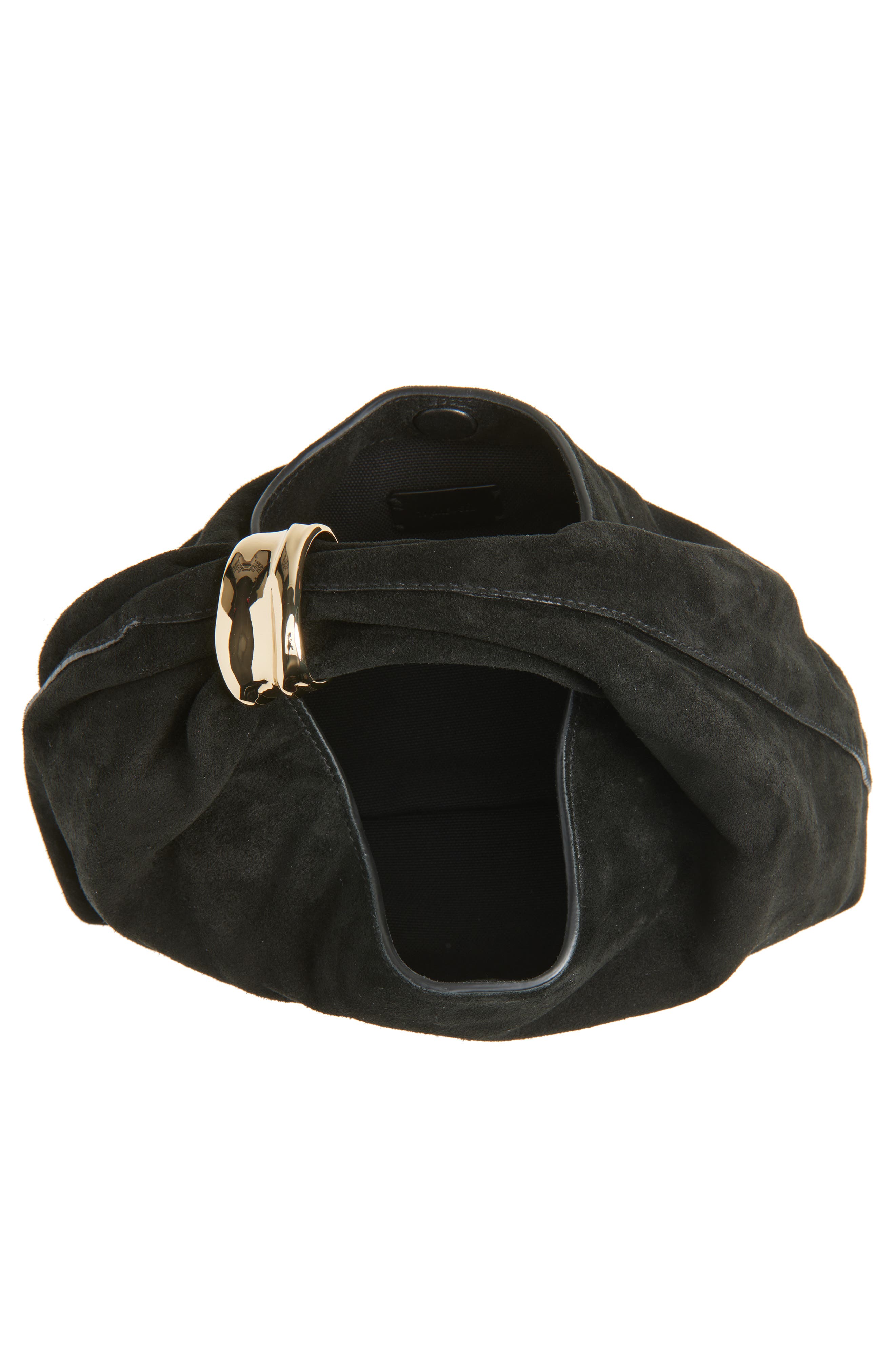 Madewell The Suede Mini Ring Pouch, Alternate, color, True Black