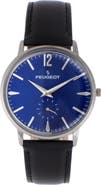 Peugeot Round Vintage Remote Sweep Leather Watch - 40MM