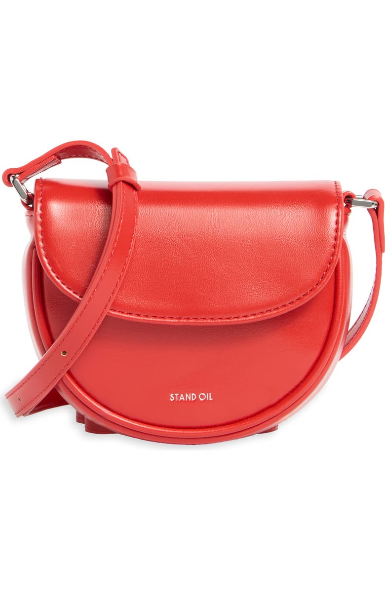 Stand Oil Mino Faux Leather Crossbody Bag, Main, color, Red
