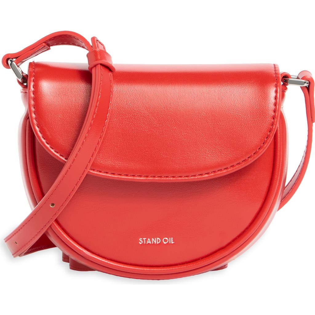 Stand Oil Mino Faux Leather Crossbody Bag In Red