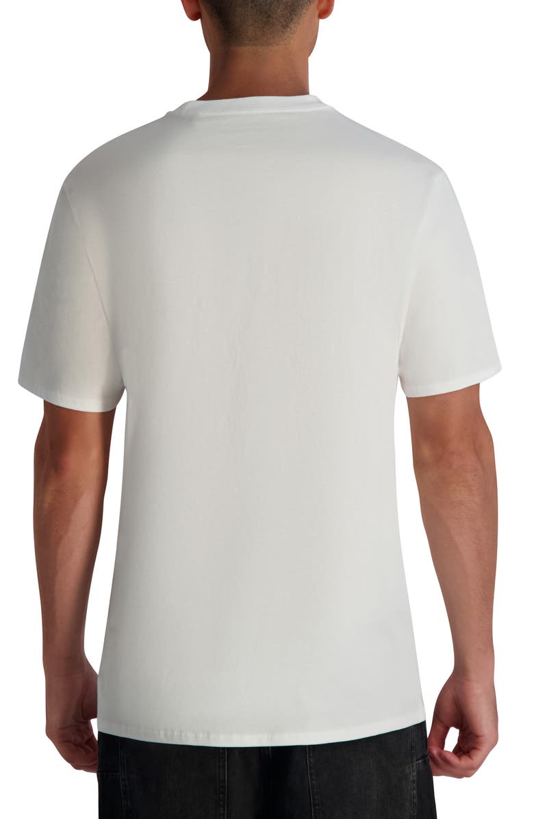 KARL LAGERFELD PARIS Printed Signature Graphic T-Shirt, Alternate, color, White