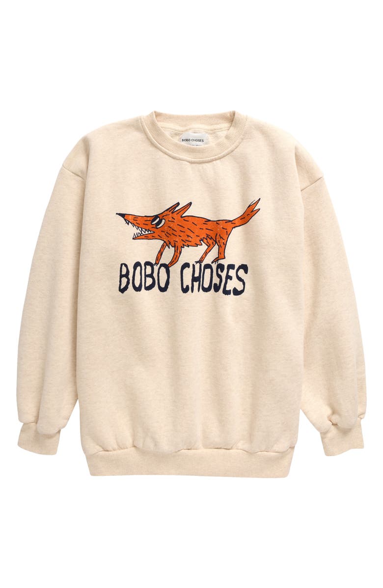 Bobo Choses Kids' The Clever Fox Fleece Graphic Sweatshirt, Main, color, 